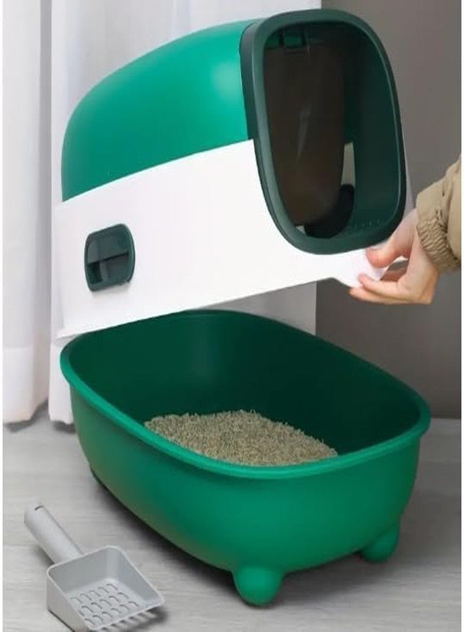 KittuPet Dome-Shaped, Cat Toilet, Large, Fully Enclosed Type, Sand Splatter-Prevention, Large, Wide Size, Lid Included, Easy to Clean, Compact, Easy to Clean - Image 4